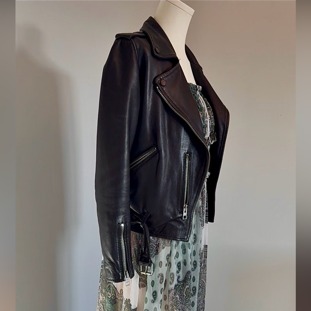 AllSaints Balfern Leather Biker Jacket - Picture 9 of 10